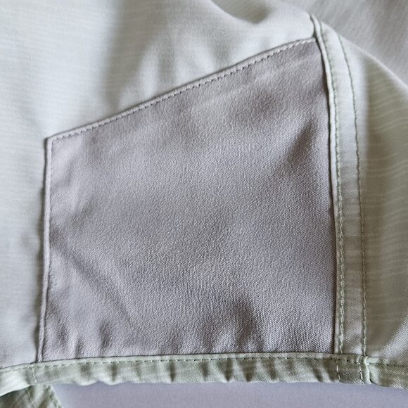 Simms Double Haul Fishing Shirt Men L Light Green Texture Wave Pockets Stretch - Picture 10 of 16